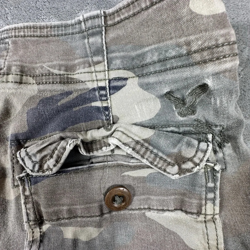 American Eagle Cargo Shorts Mens 31 Green Camo Camouflage Military Classic Y2K